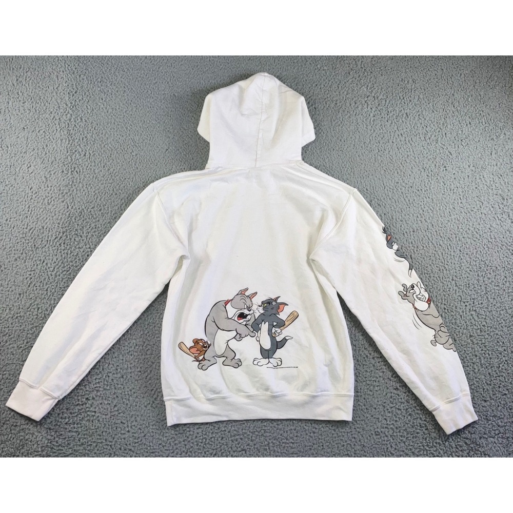 Gildan Tom and Jerry Hoodie Mens S Graphic Print Cartoon Thrashed Grunge Skater - Picture 3 of 14